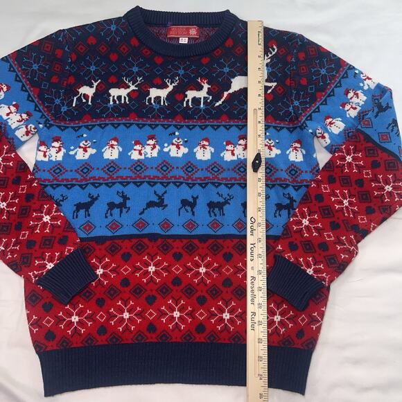 You Look Ugly Today Christmas Sweater Adult Size S Red Blue Fair Isle Holiday - Picture 4 of 11